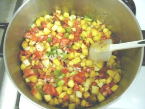 Raw ingredients for salsa
